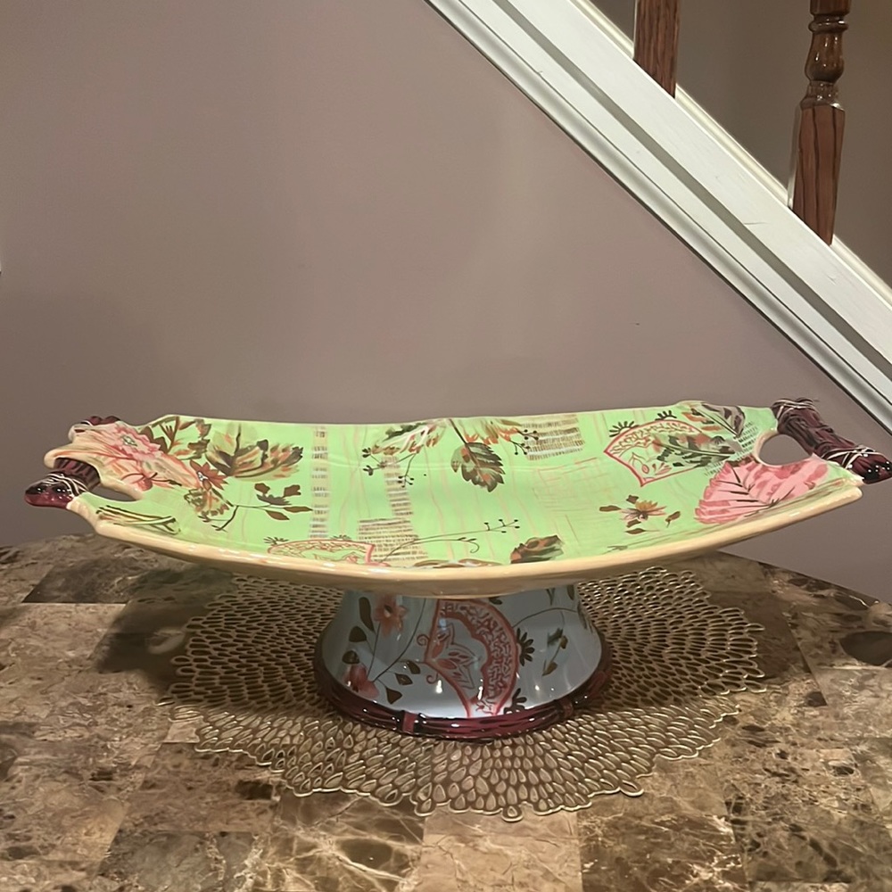 Tracy Porter Thalia Collection 2-Handle Pedestal Platter